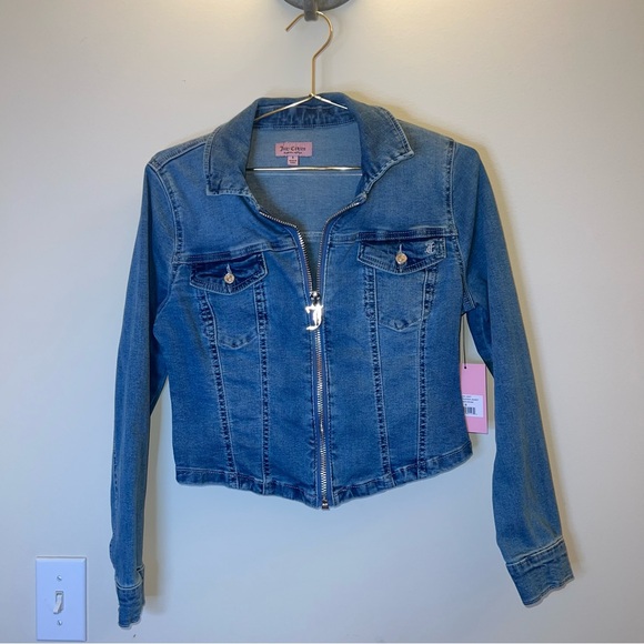 RARE NWT Juicy Couture Corset Trucker Denim Jacket Rhinestone Back S - Picture 6 of 16